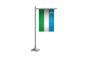 3d Uzbekistan Standing Flag flag