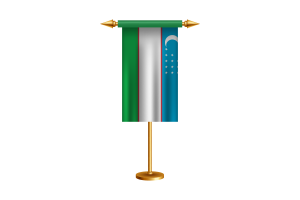 Uzbekistan Ceremonial Flag Vector Free flag