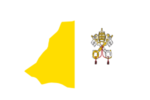 Vatican Map with Flag flag