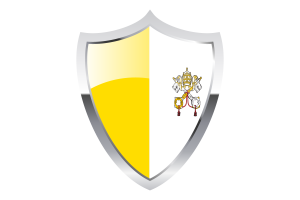 Vatican Flag with Medieval Heater Shield flag