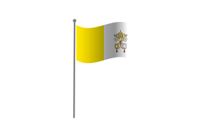 Waving Flag of Vatican flag