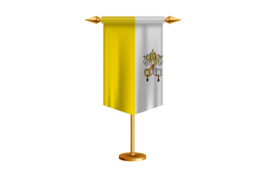 Vatican Flag Illustration with Stand flag