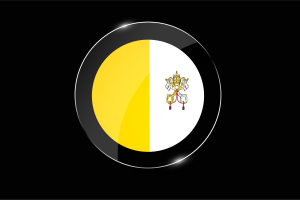Vatican Flag Glossy Round Button flag