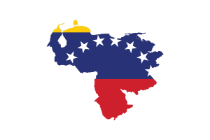 Venezuela Map with Flag flag