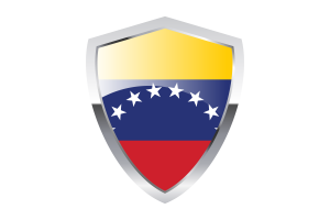 Venezuela Flag with Pointed Triangular Shield flag