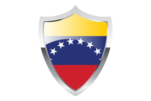 Venezuela Flag with Medieval Heater Shield flag