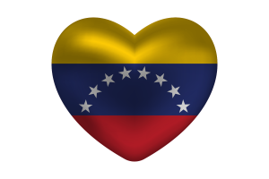 Love of Venezuela Heart Shape flag