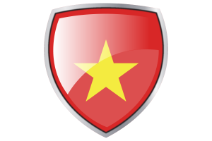 Vietnam Flag Couche Heraldic Shield flag