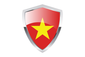 Vietnam Flag with Pointed Triangular Shield flag