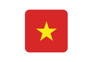 Vietnam Flag Square Rounded Shape flag