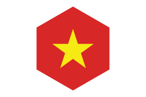 Vietnam Flag Hexagon Shape flag