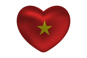 Love of Vietnam Heart Shape flag