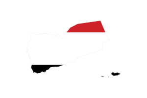 Yemen Map with Flag flag