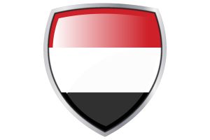 Yemen Flag Couche Heraldic Shield flag