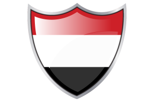 Shield with Flag of Yemen flag