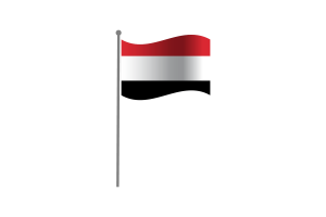 Waving Flag of Yemen flag