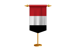 Yemen Flag Illustration with Stand flag