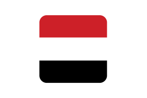 Yemen Flag Square Rounded Shape flag