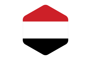 Yemen Flag Rounded Hexagon Shape flag