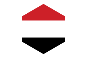 Yemen Flag Hexagon Shape flag