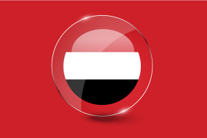 Yemen Flag Glossy Round Button flag