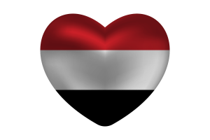 Love of Yemen Heart Shape flag