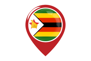 Zimbabwe Flag Map Pin Icon flag