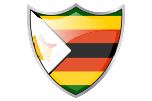 Shield with Flag of Zimbabwe flag