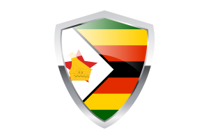 Zimbabwe Flag with Pointed Triangular Shield flag