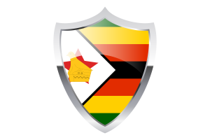 Zimbabwe Flag with Medieval Heater Shield flag