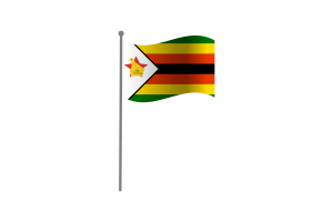 Waving Flag of Zimbabwe flag