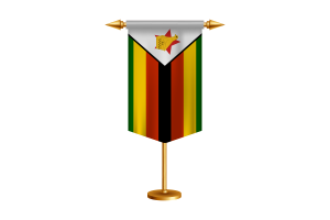 Zimbabwe Flag Illustration with Stand flag