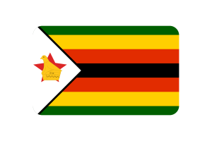 Zimbabwe Flag Triangle Rounded Shape flag