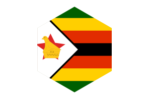 Zimbabwe Flag Hexagon Shape flag