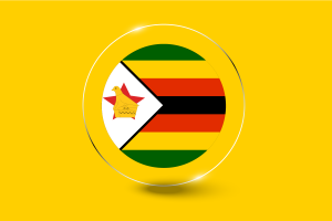 Zimbabwe Flag Glossy Round Button flag