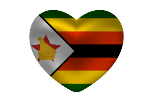 Love of Zimbabwe Heart Shape flag