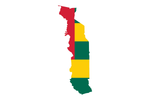 Togo Map with Flag flag