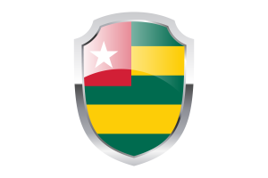 Togo Flag with Pointed Triangular Shield flag