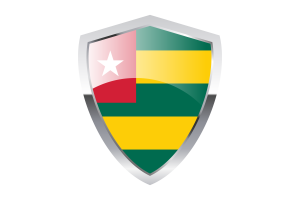 Togo Flag with Medieval Heater Shield flag