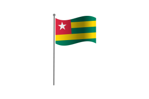 Waving Flag of Togo flag