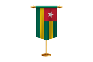 Togo Flag Illustration with Stand flag