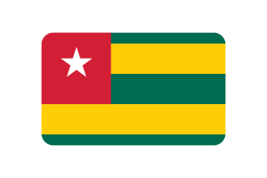Togo Flag Triangle Rounded Shape flag