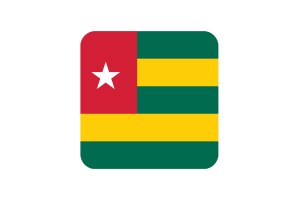 Togo Flag Square Rounded Shape flag