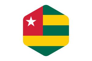 Togo Flag Rounded Hexagon Shape flag
