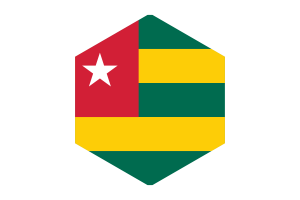 Togo Flag Hexagon Shape flag