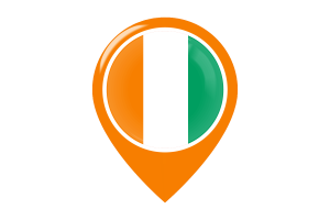 Côte d'Ivoire Flag Map Pin Icon flag