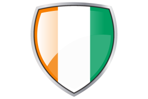 Côte d'Ivoire Flag Couche Heraldic Shield flag