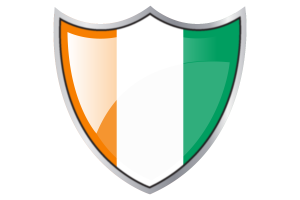 Shield with Flag of Côte d'Ivoire flag