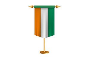 Côte d'Ivoire Flag Illustration with Stand flag