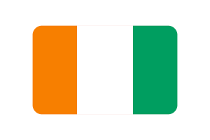 Côte d'Ivoire Flag Triangle Rounded Shape flag